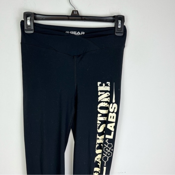 Blackstone Labs Logo leggings womens size small workout black scrunch butt - Picture 2 of 5